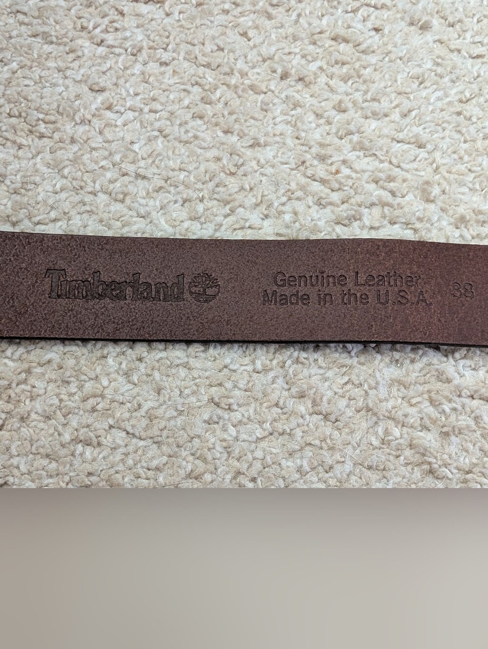 Timberland Men's Brown Leather Belt Size 38. New With Tags - Picture 3 of 6